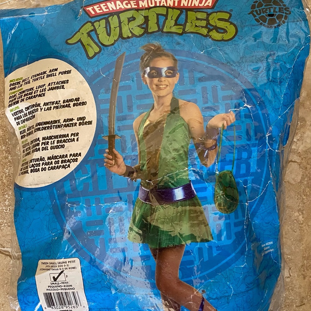 Girl Teenage Mutant Ninja Turtles Dress Halloween Costume S Small NEW